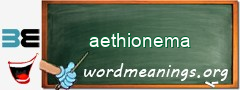 WordMeaning blackboard for aethionema